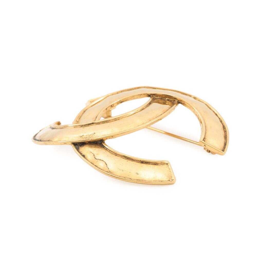 CHANEL Gold Logo Brooch - Picture 2 of 13
